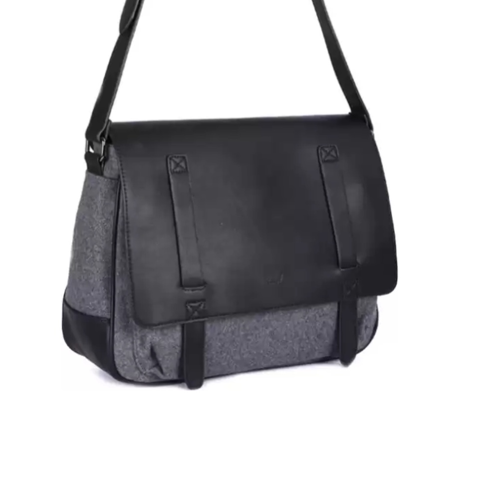 Allen Solly Black/Grey Office Messenger Bag